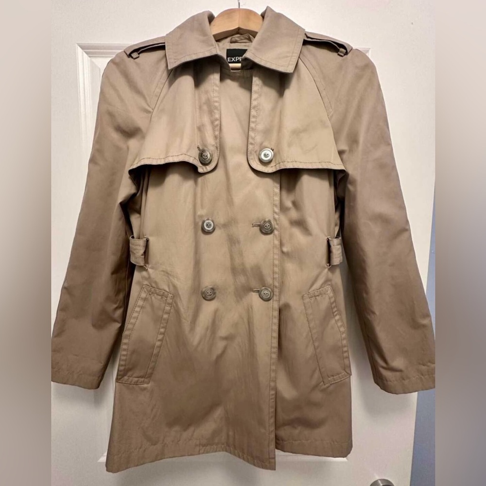 Express Tan Trench Coat Classic